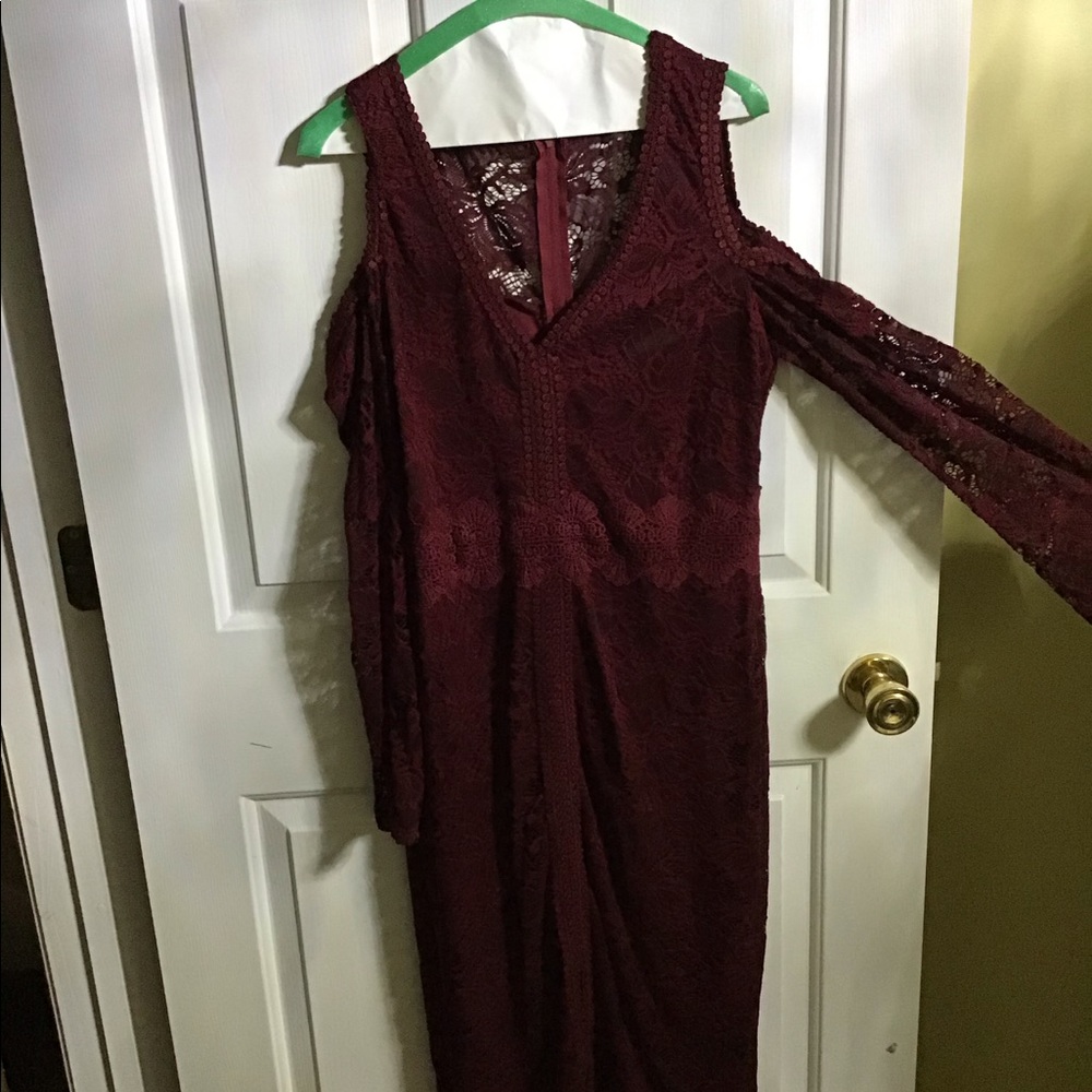 Lace wine dress